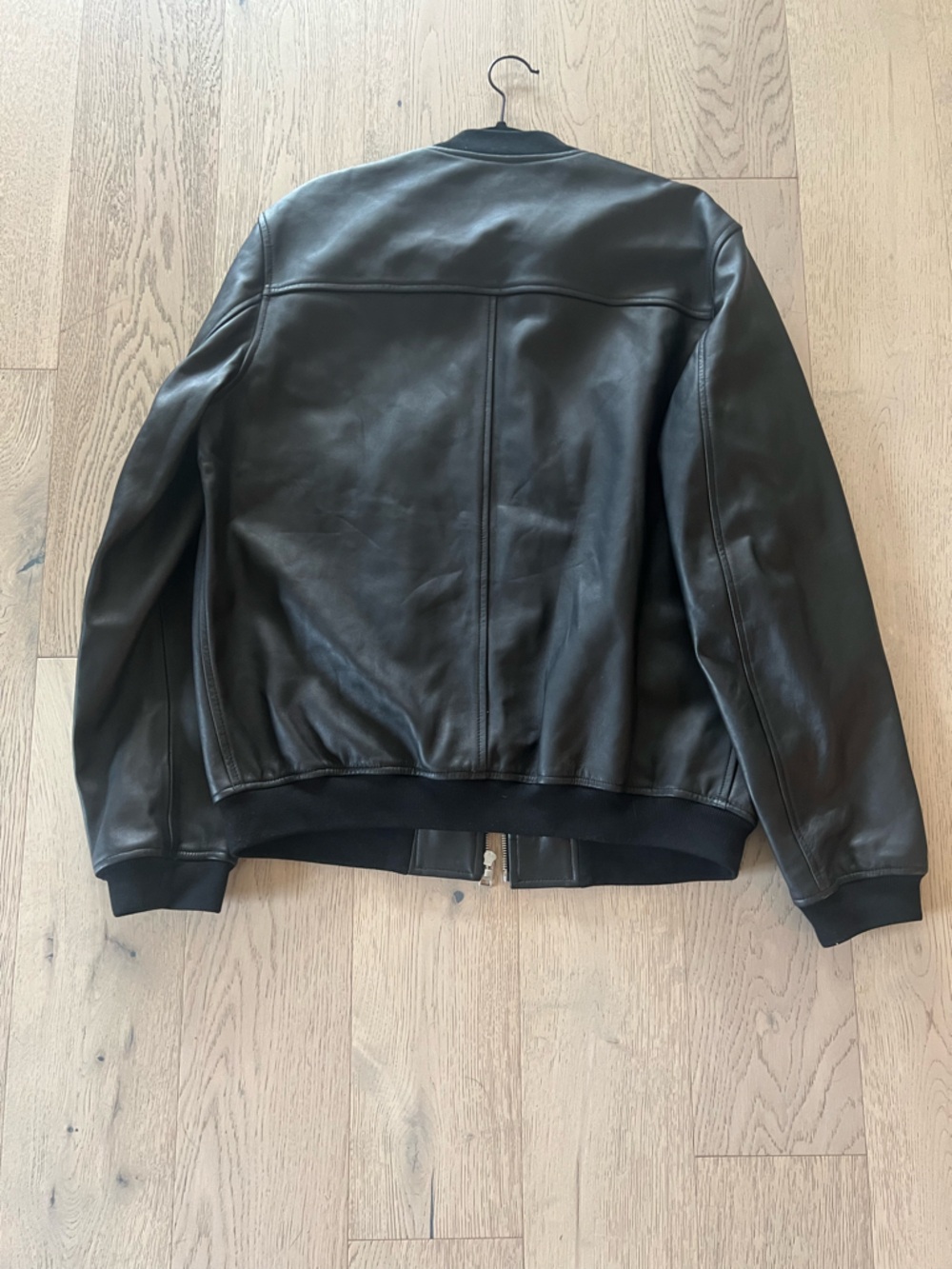 NWT Sandro Black Lamb Leather Bomber Jacket $1120 - Picture 2 of 8